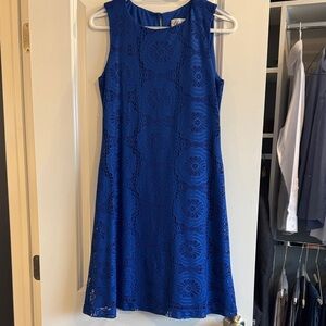 Eliza J Royal Blue Lace Midi Dress